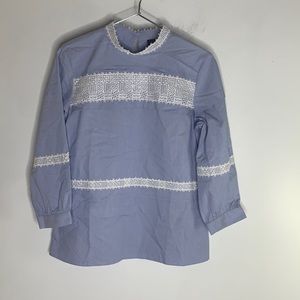 Banana republic blue with lace collar top‎